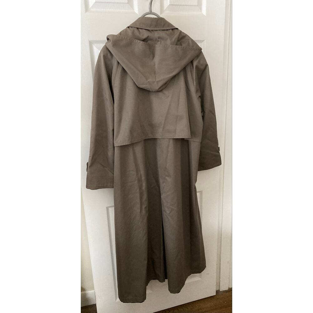 Vintage 1980's classic brown London Fog trench coat, zip out wool lining, sz 14 - Picture 4 of 14